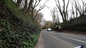 Horse riders on the B3401