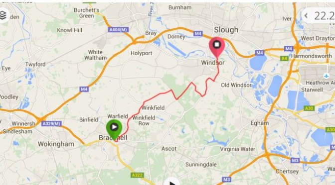 Bracknell Station to Windsor Bike Ride Map