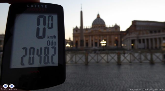 Mileage at arrival in Saint Peter's Square