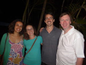 From left to right, Ada Cordeiro, Julie Assêncio, Thiago Ruiz and I